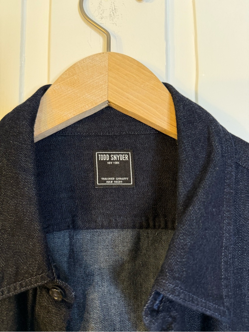 Todd Snyder Denim Big Shirt in Indigo Navy Blue - Picture 2 of 4